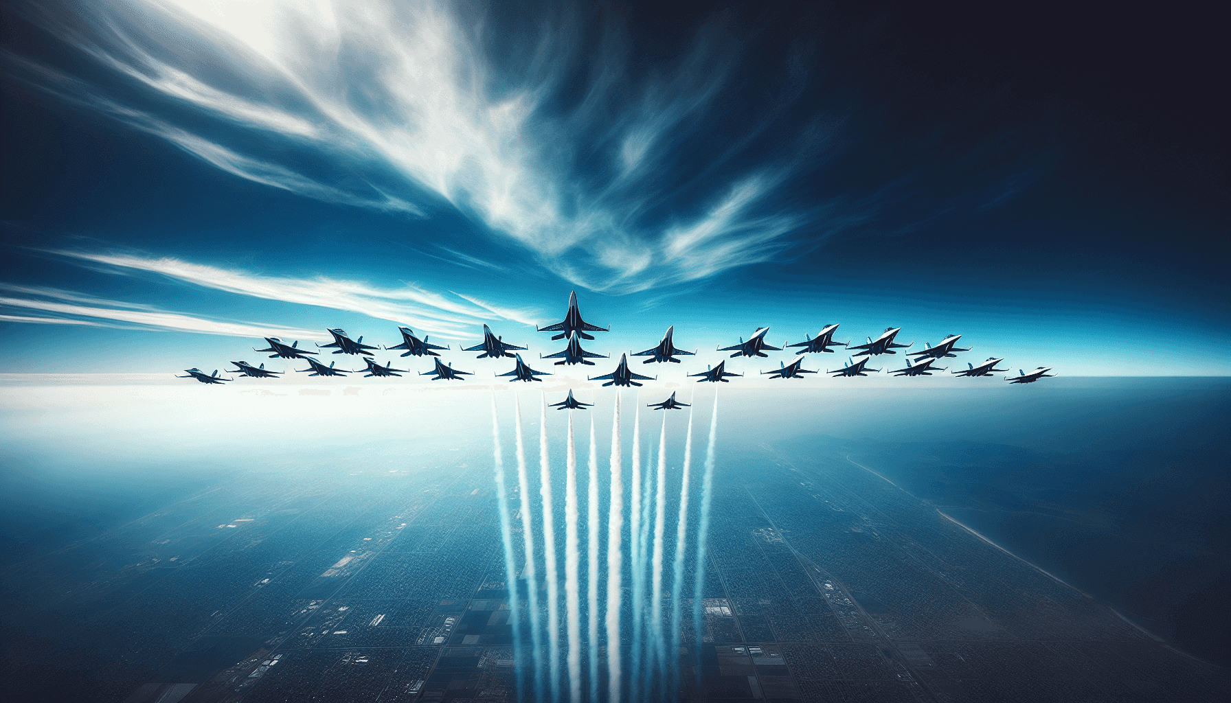 Fleet flying formation